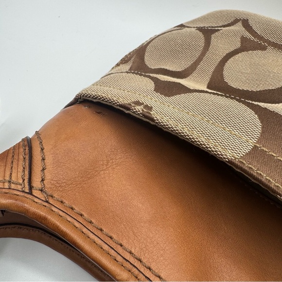 Coach Tan and Brown Signature Shoulder Bag | Very Good Condition - Picture 6 of 13
